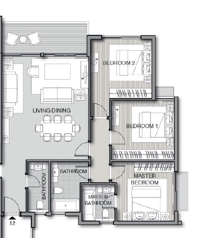 Floor plan for apartment at Noor Capital Gardens