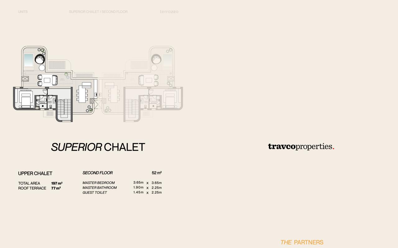 Floor plan for chalet at Almaza Bay