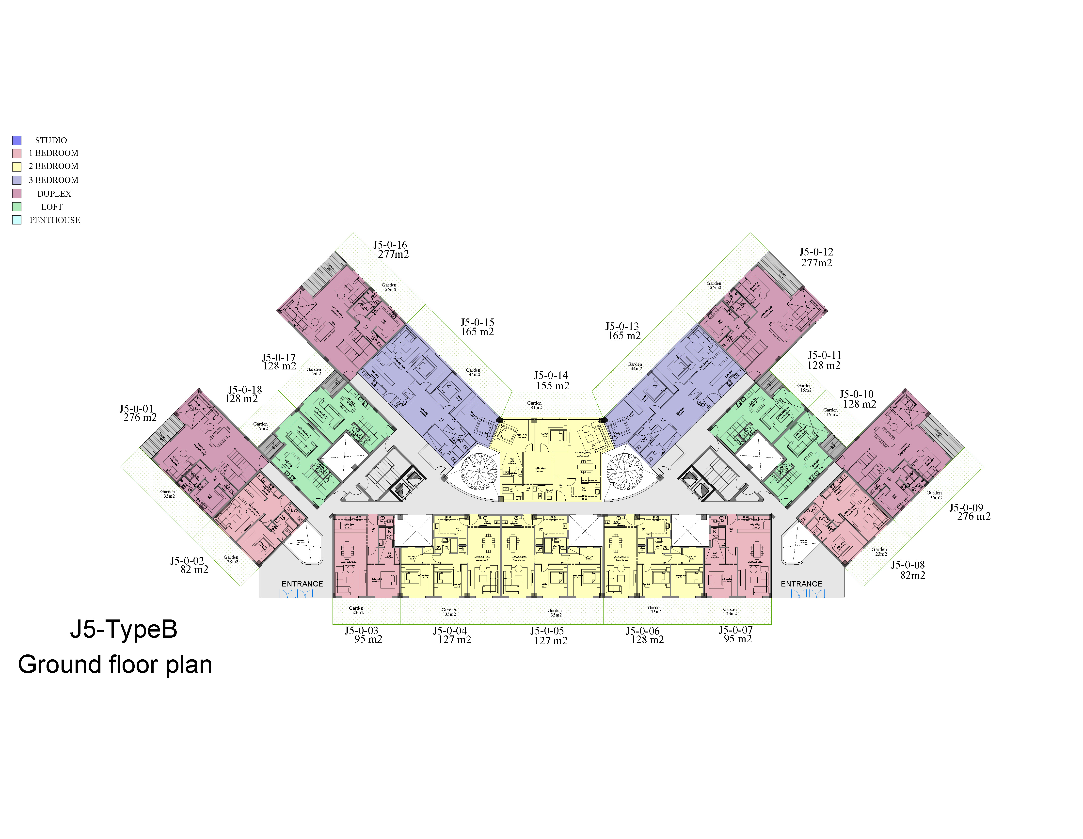 Floor plan for duplex at Jazebeya