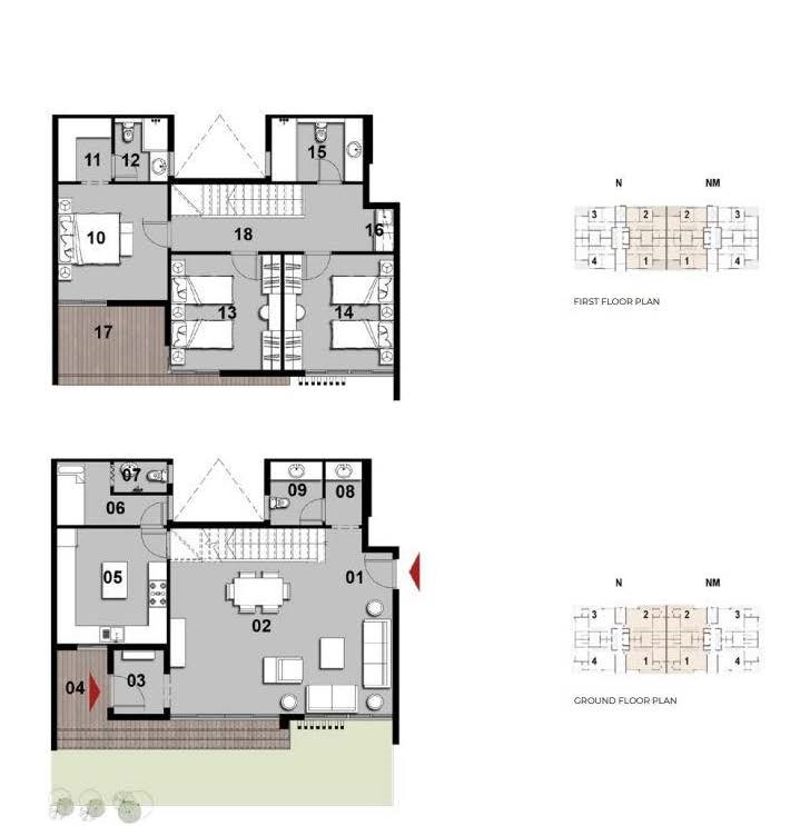 Floor plan for duplex at Il Bosco City