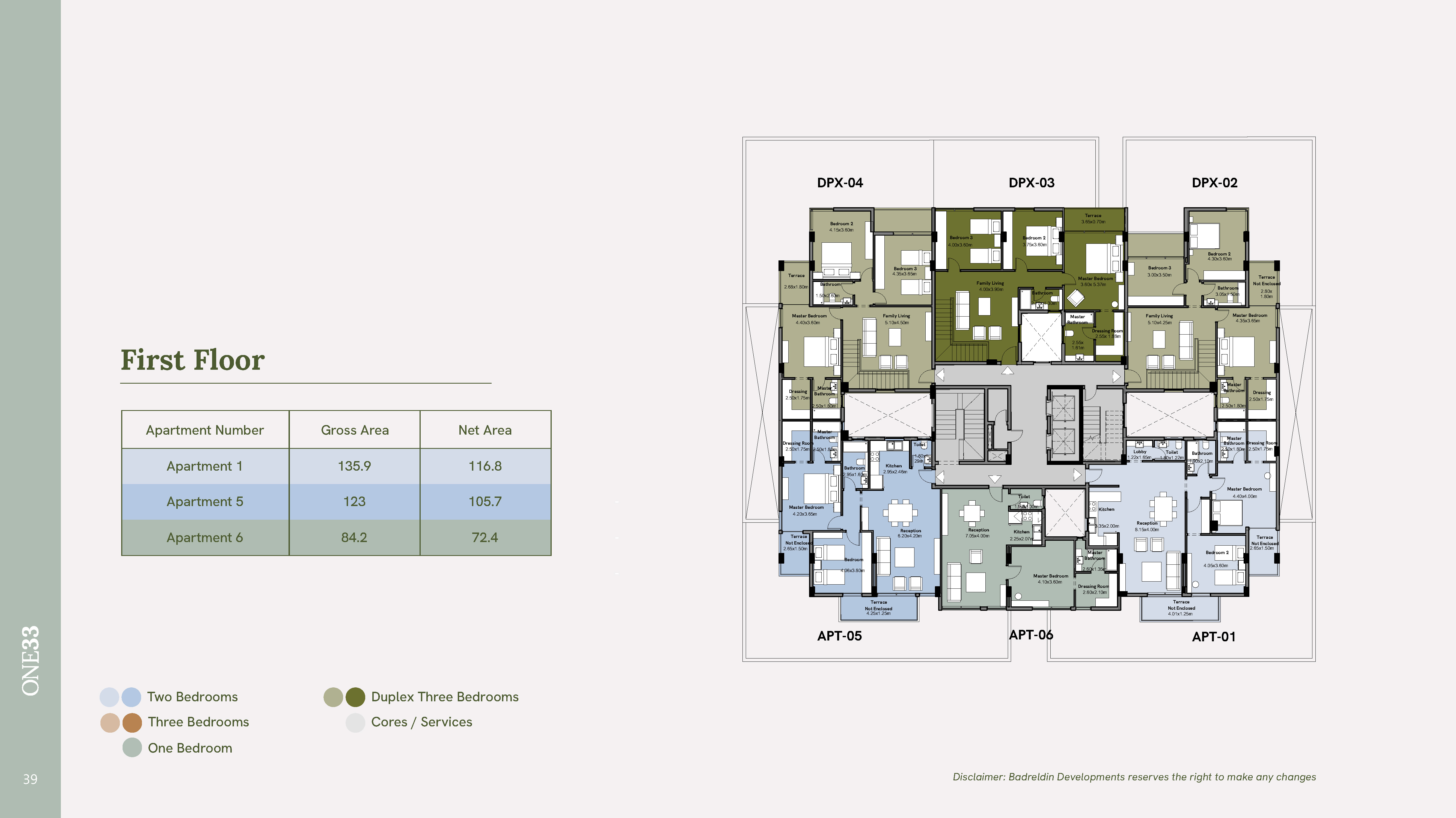 Floor plan for apartment at One33