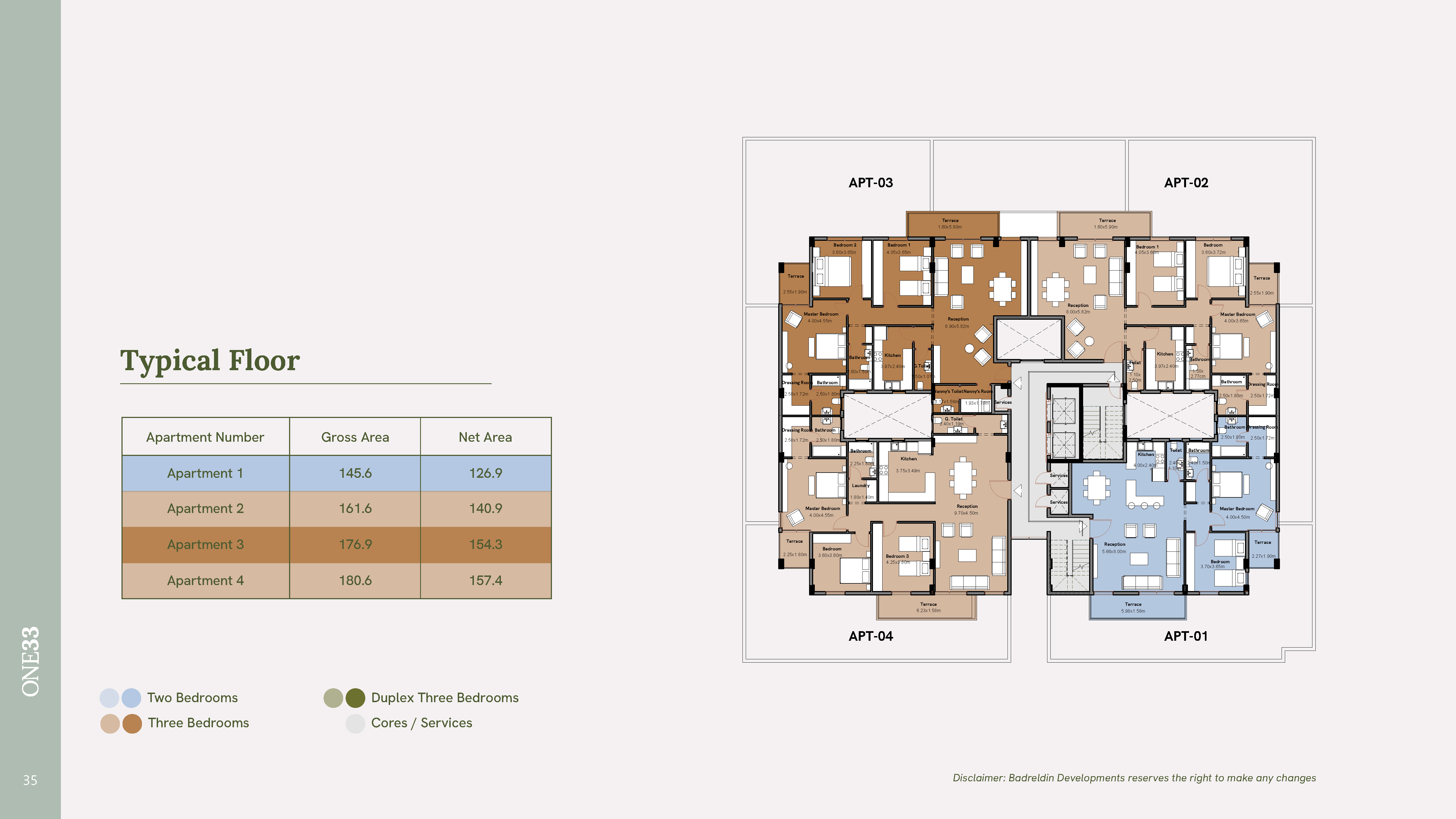 Floor plan for apartment at One33