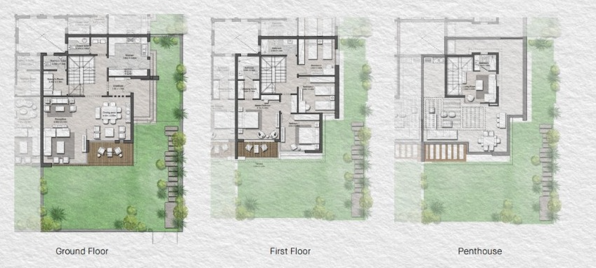 Floor plan for townhouse at Tawny