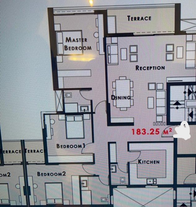 Floor plan for apartment at Palm Hills New Cairo