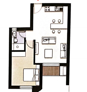 Floor plan for apartment at ZED East