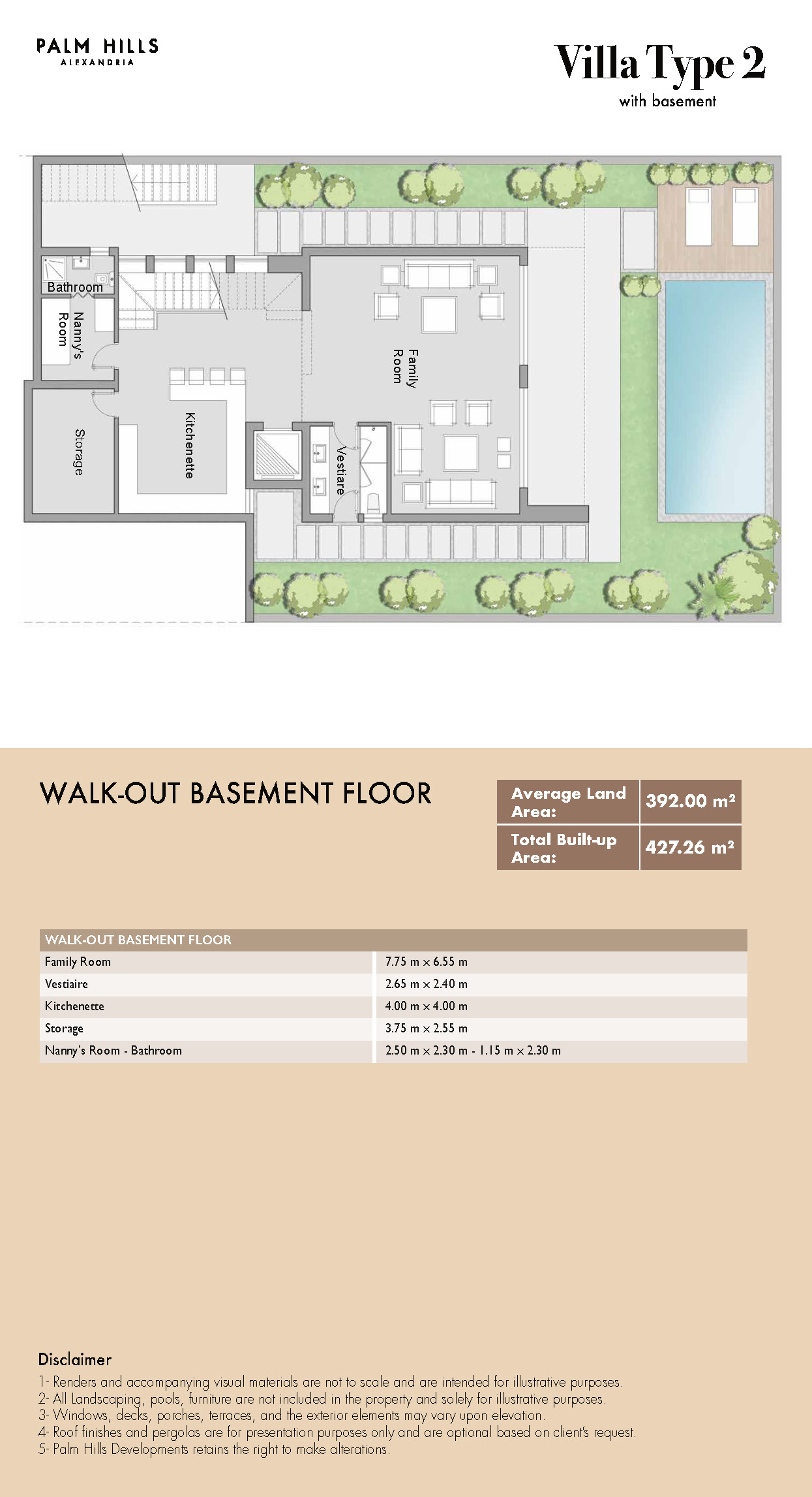 Floor plan for villa at Palm Hills Alexandria
