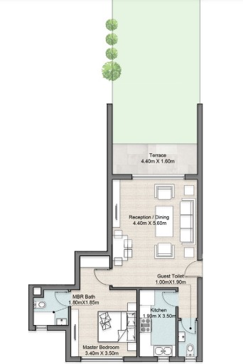 Floor plan for chalet at Hyde Park North - Seashore