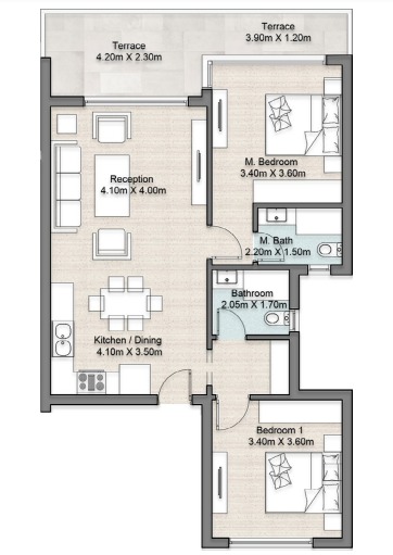 Floor plan for chalet at Hyde Park North - Seashore