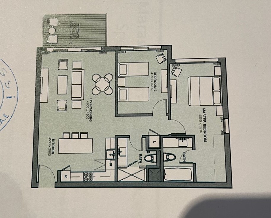 Floor plan for apartment at Marina Marassi
