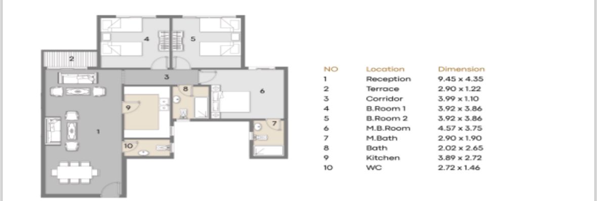 Floor plan for apartment at Valencia Valley