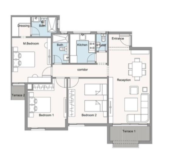 Floor plan for apartment at The Hills