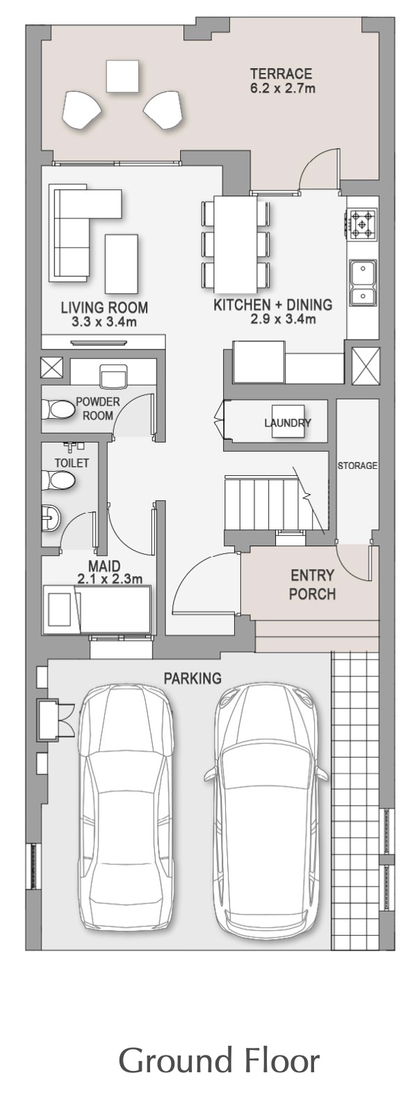 Floor plan for townhouse at Marassi