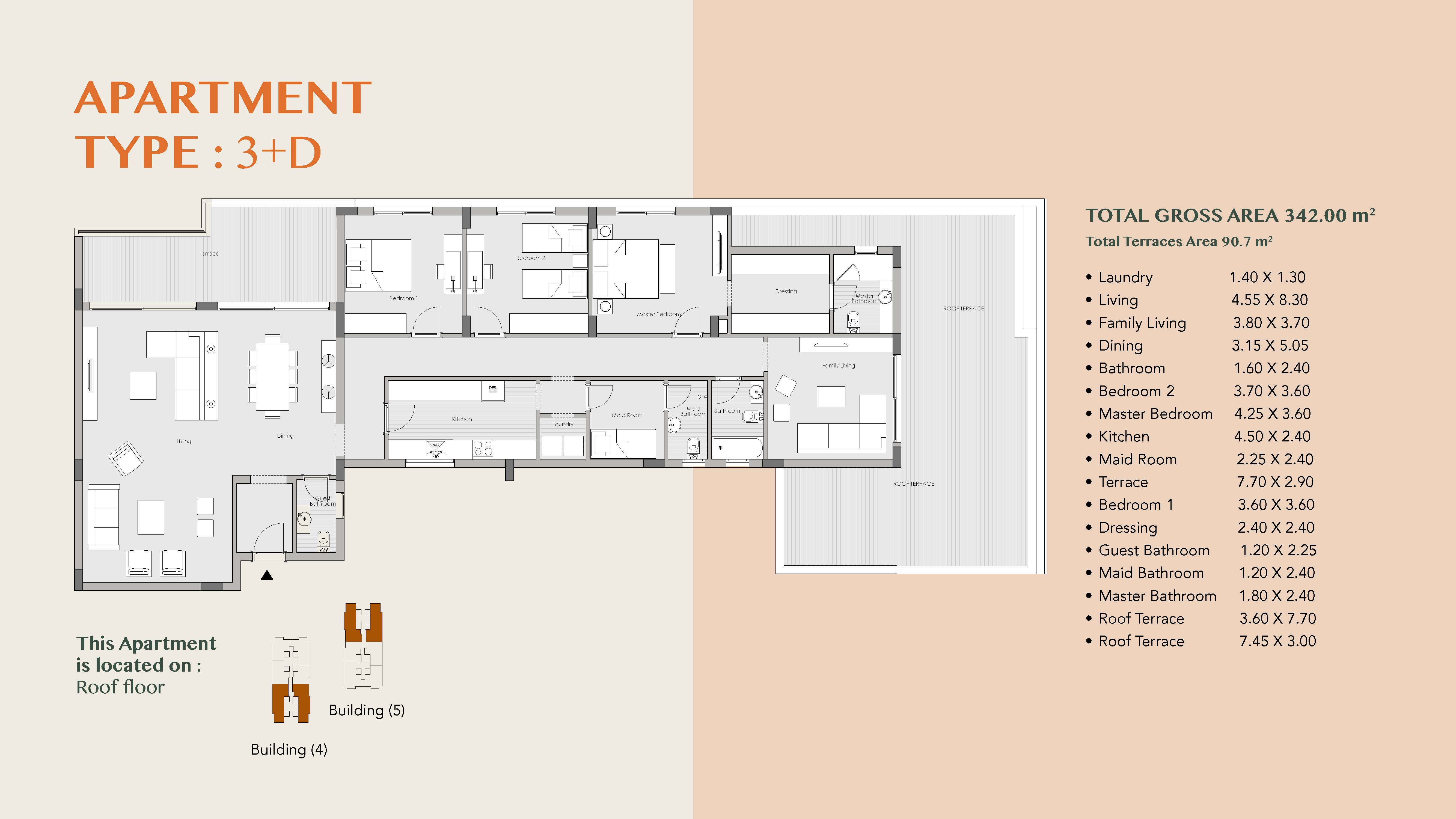 Floor plan for penthouse at Al Burouj