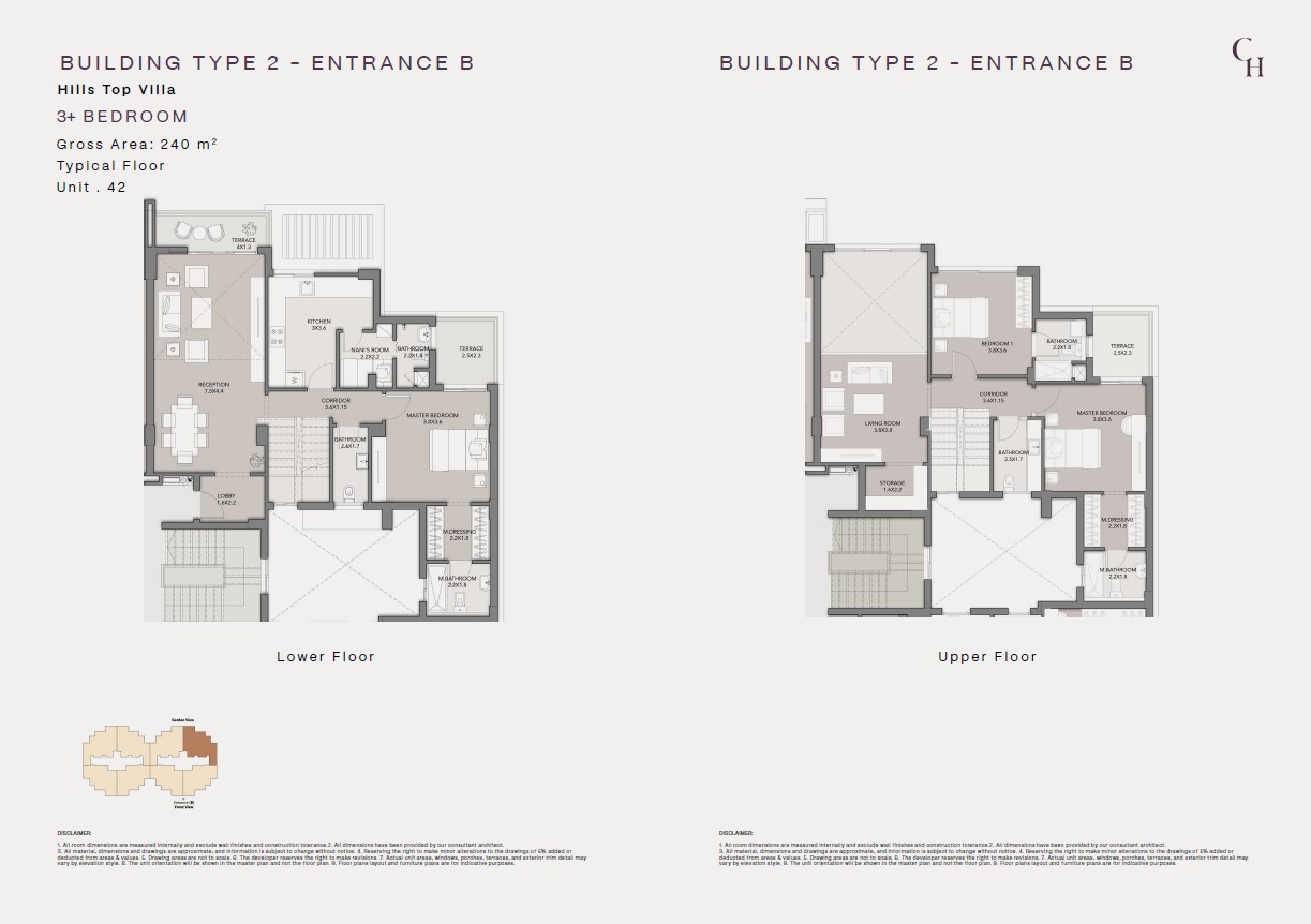 Floor plan for duplex at Club Hills Residence