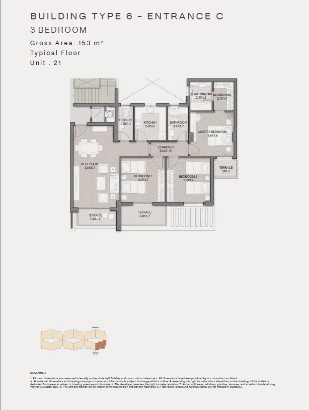 Floor plan for apartment at Club Hills Residence