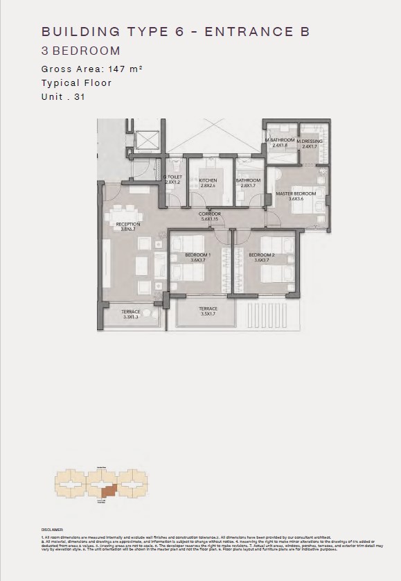 Floor plan for apartment at Club Hills Residence