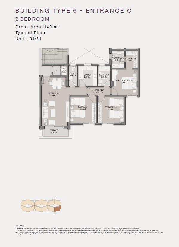 Floor plan for apartment at Club Hills Residence