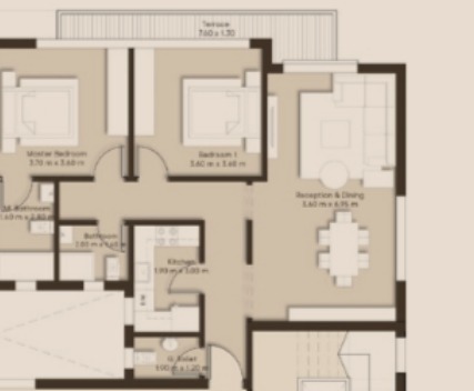 Floor plan for apartment at The Crest