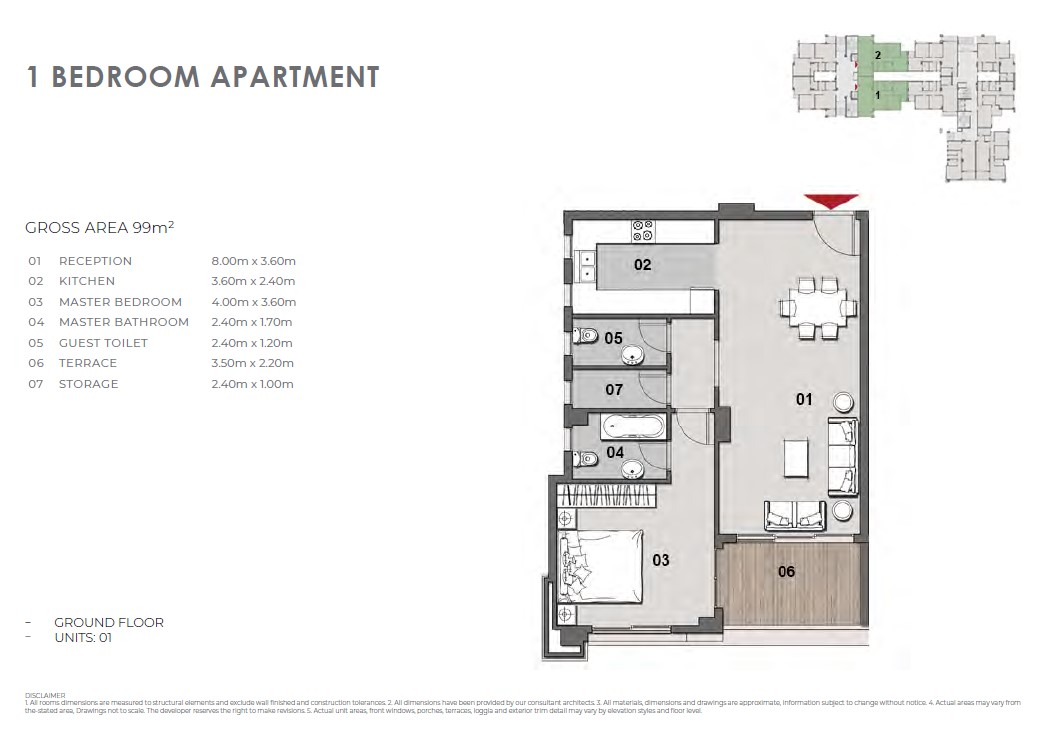 Floor plan for apartment at Il Bosco New Capital