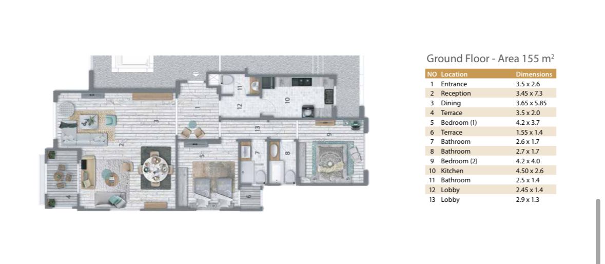 Floor plan for apartment at Stone Residence