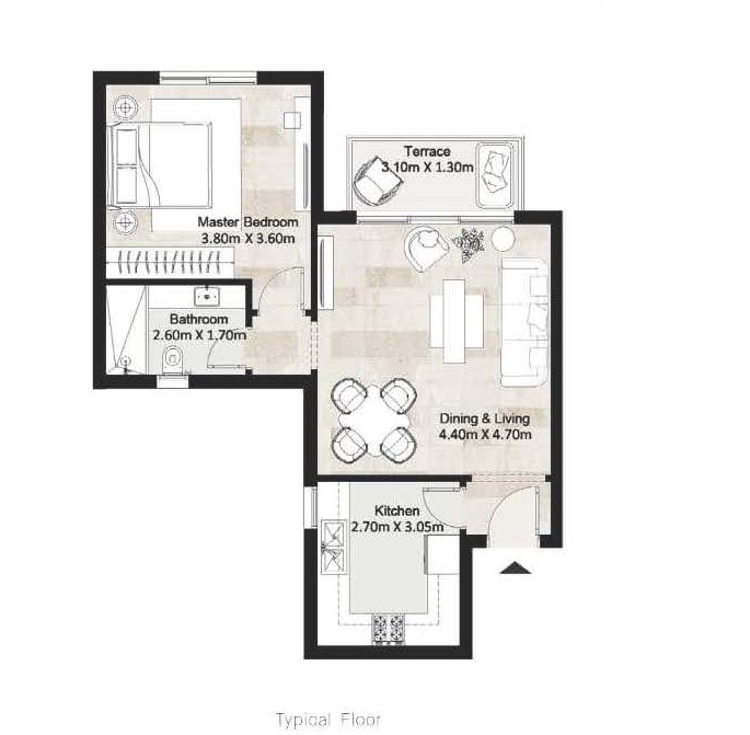 Floor plan for apartment at Hyde Park