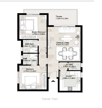 Floor plan for apartment at Hyde Park