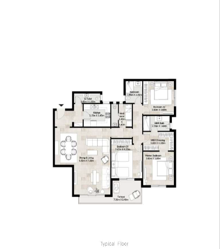 Floor plan for apartment at Hyde Park