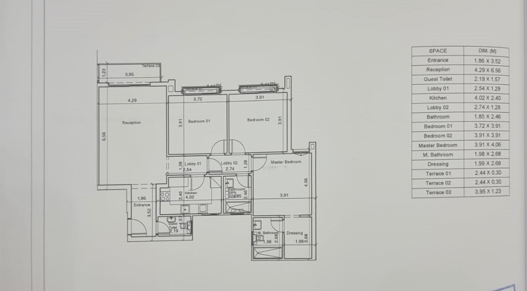Floor plan for apartment at Residence Eight Sky Abu Dhabi