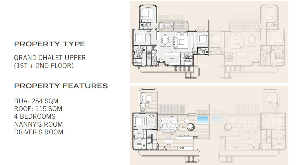 Floor plan for chalet at Almaza Bay