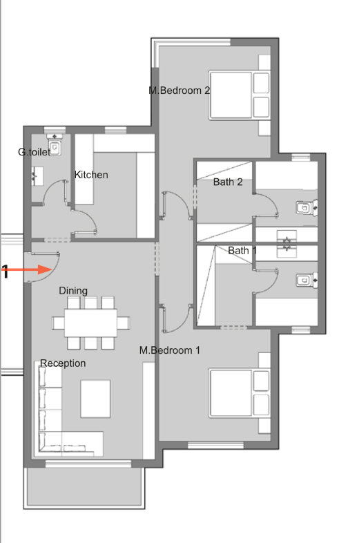 Floor plan for apartment at Badya