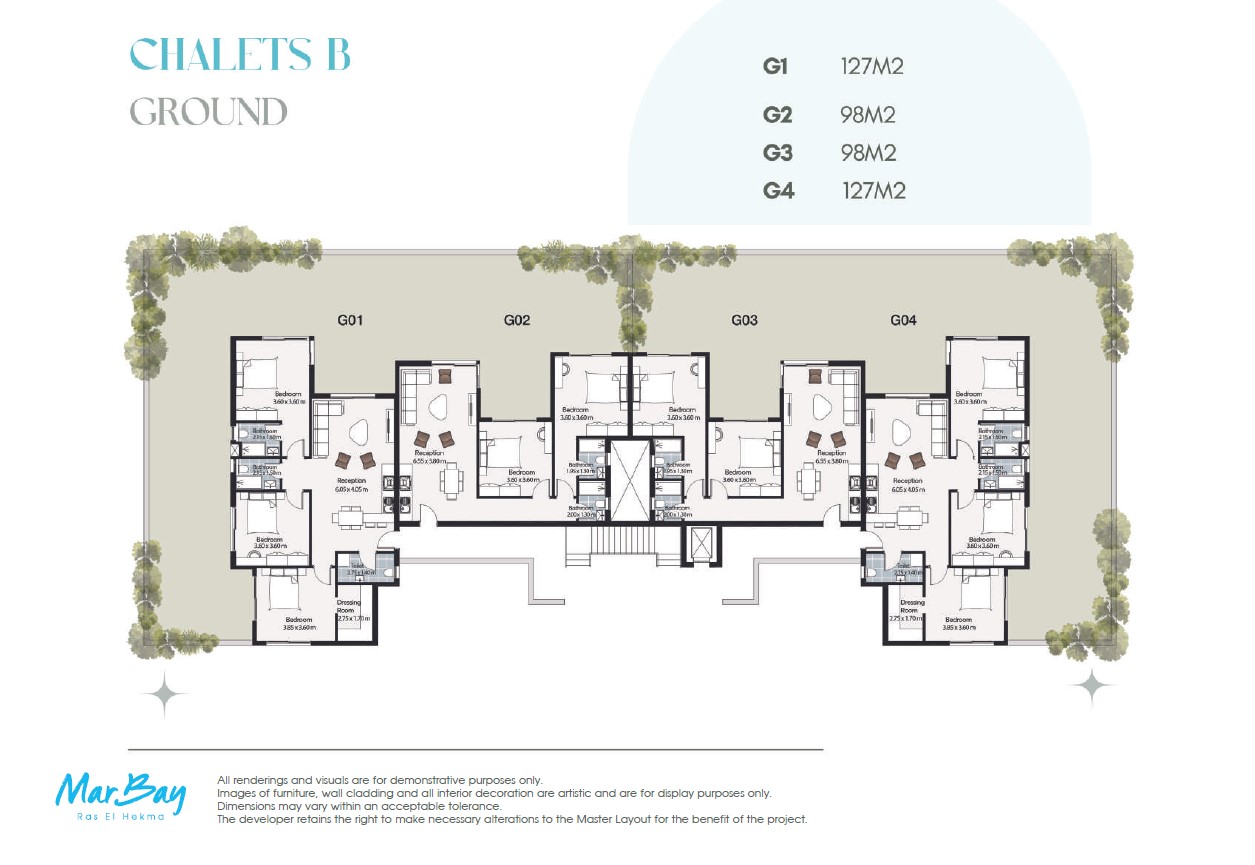 Floor plan for chalet at Mar Bay - Ras El Hekma