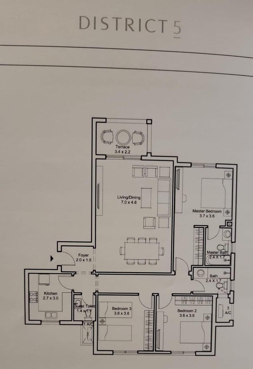 Floor plan for apartment at DISTRICT 5