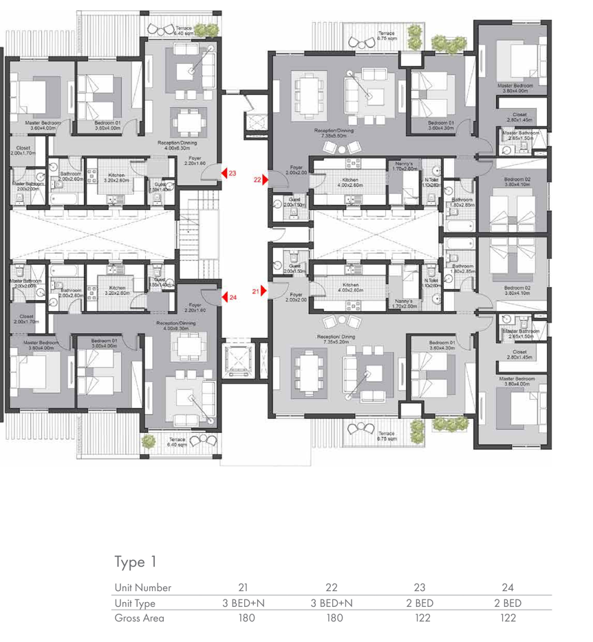 Floor plan for apartment at SODIC East