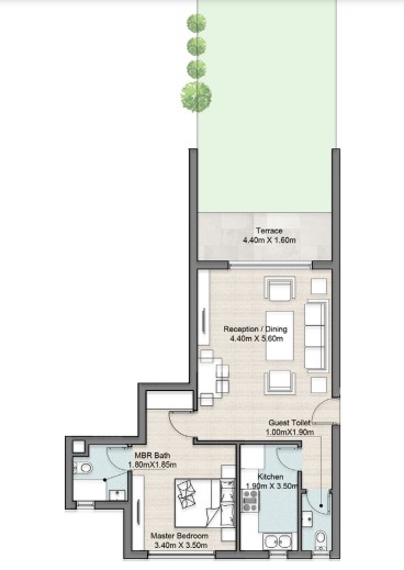 Floor plan for chalet at Hyde Park North - Seashore