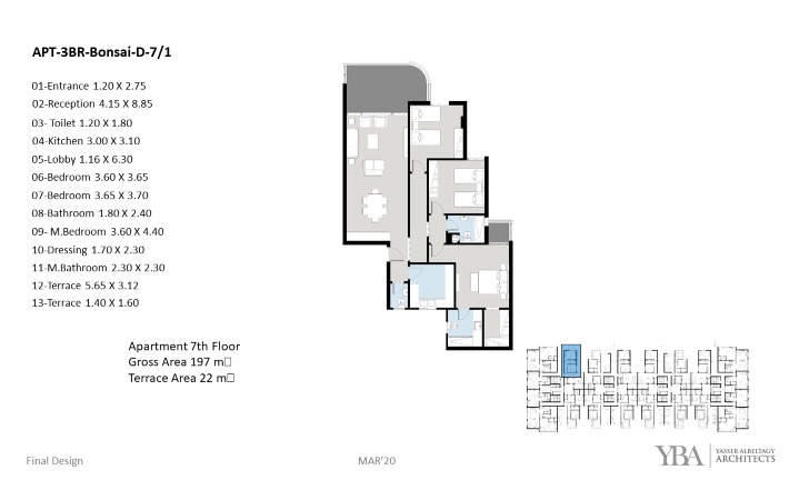 Floor plan for apartment at The Curve