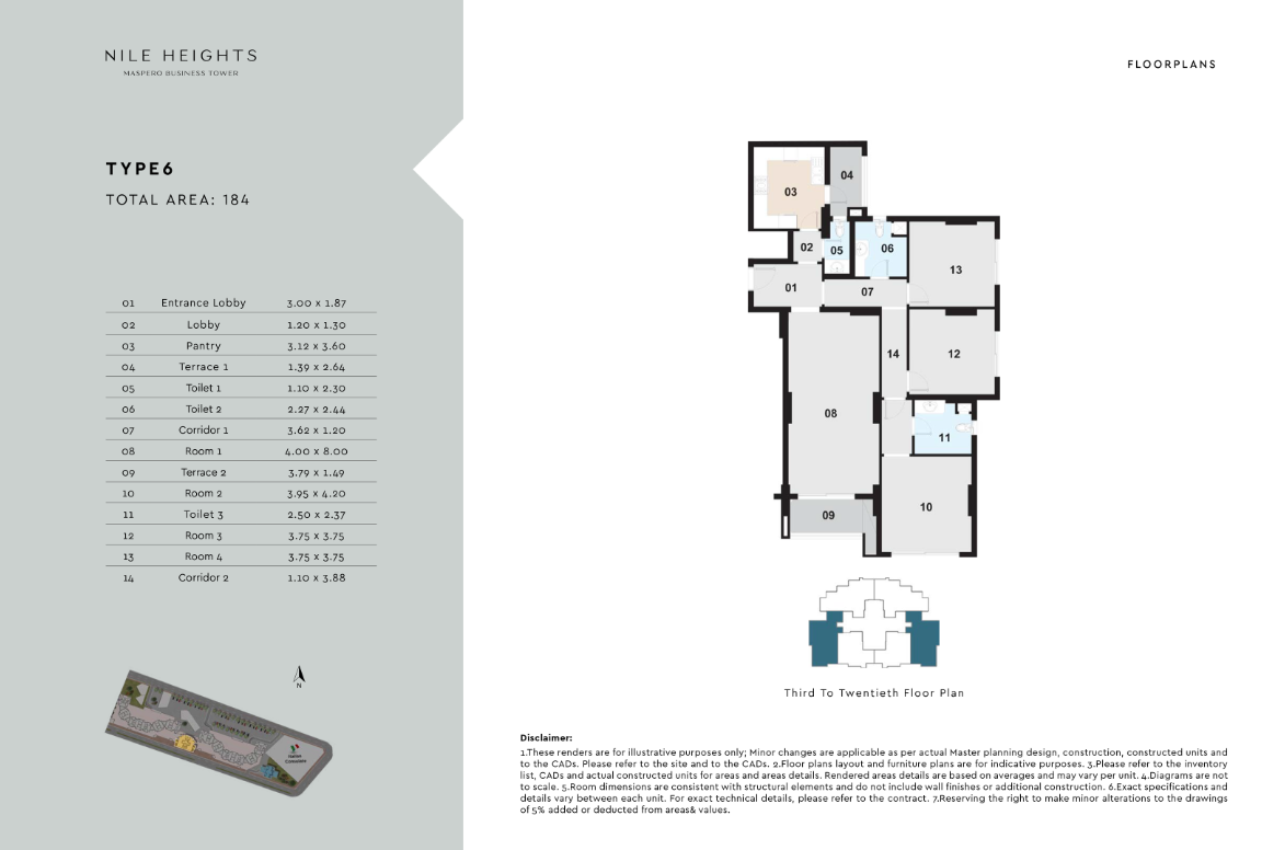 Floor plan for  at Maspero Business Tower