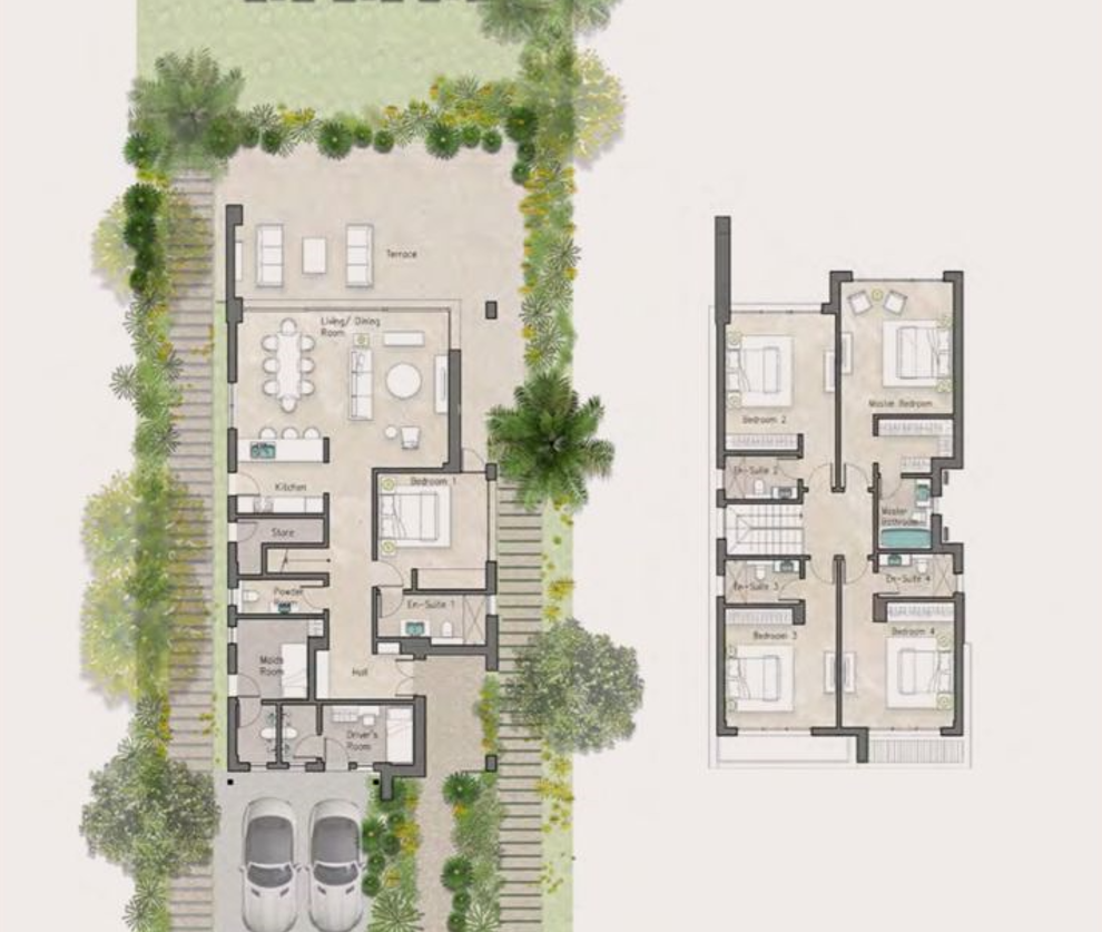 Floor plan for villa at Silversands