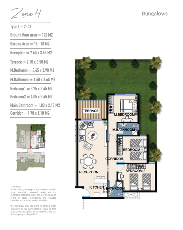 Floor plan for chalet at Bungalows