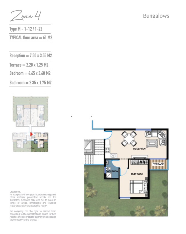 Floor plan for penthouse at Bungalows