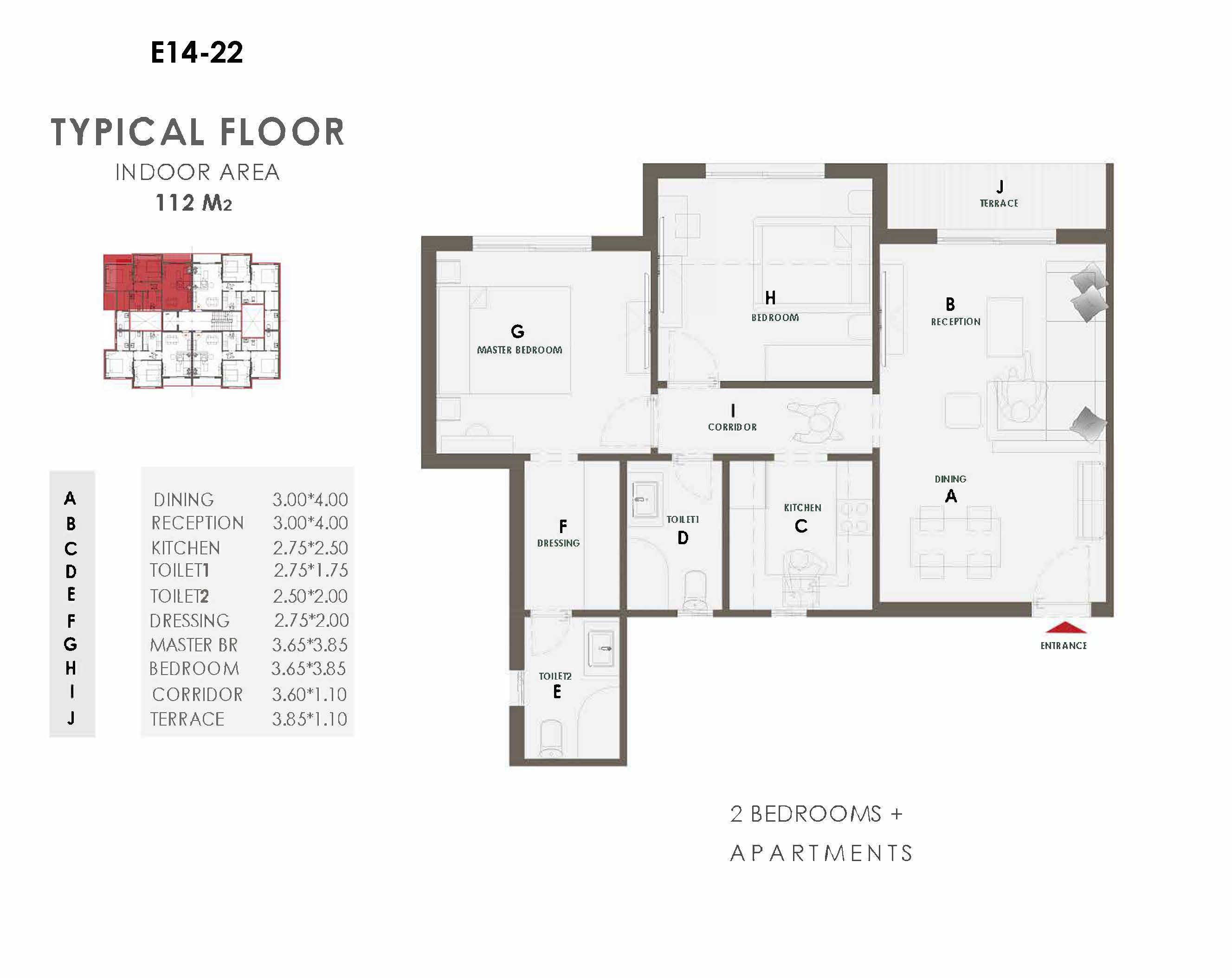 Floor plan for apartment at Eelaf Residence