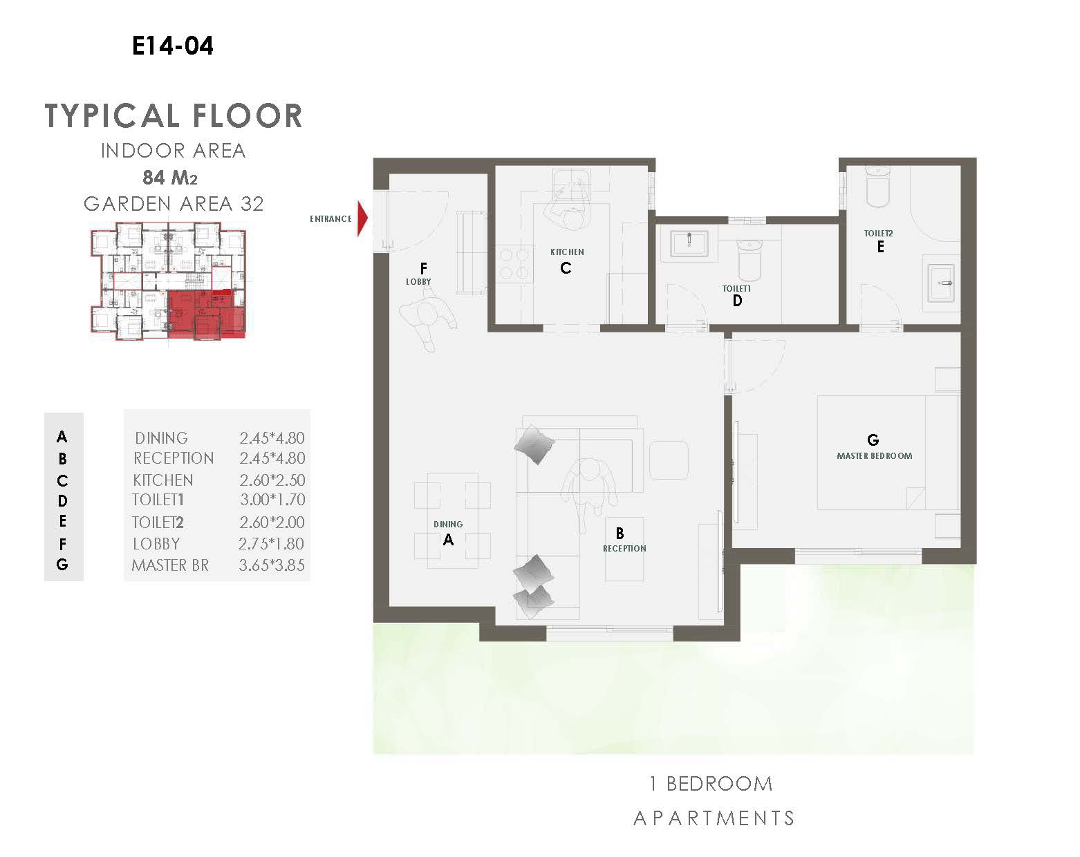 Floor plan for apartment at Eelaf Residence