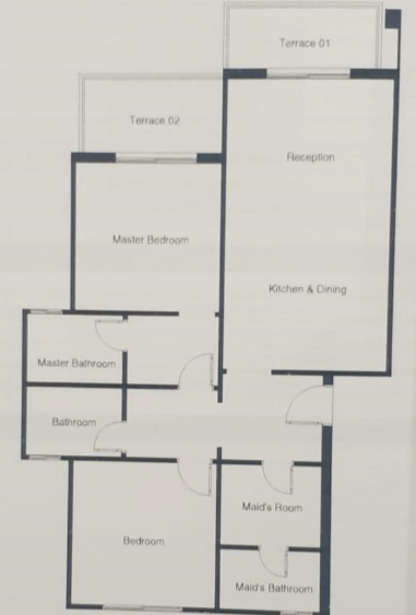Floor plan for chalet at Telal Sokhna