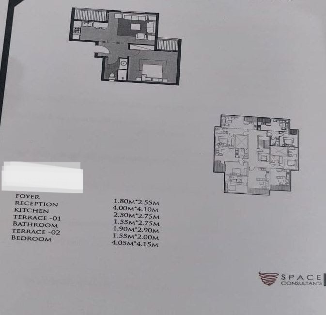 Floor plan for studio at Dejoya Residence