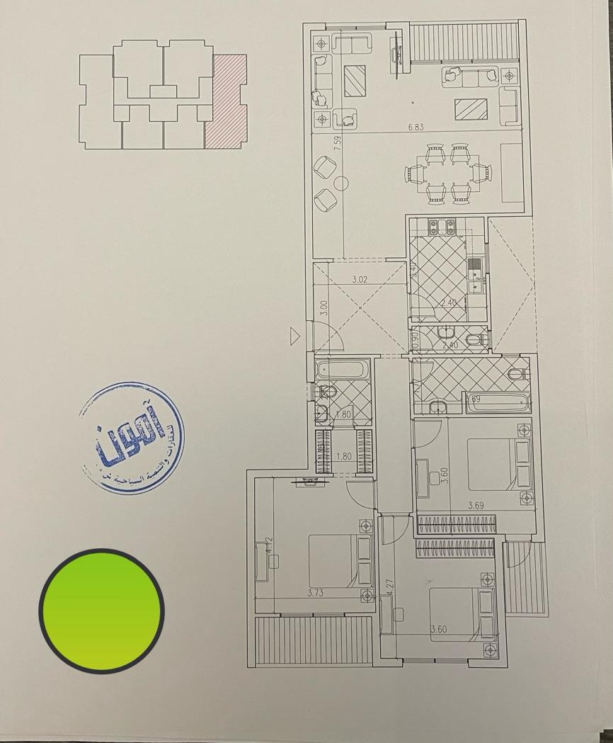 Floor plan for apartment at Midtown Sky