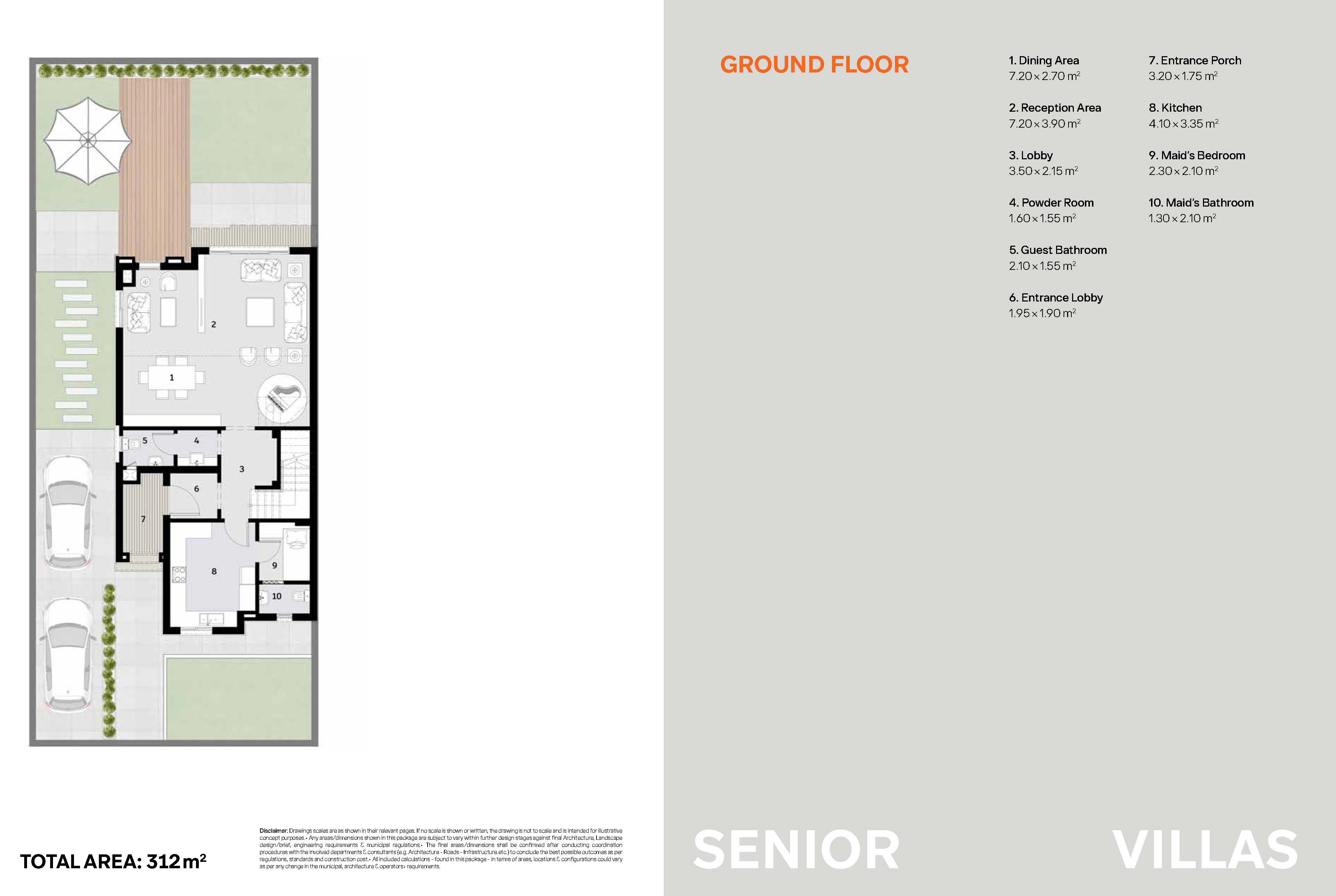 Floor plan for villa at Ivoire East