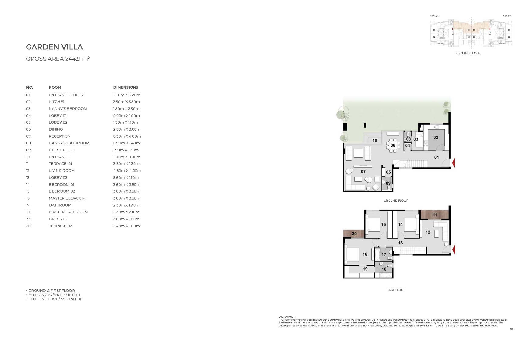 Floor plan for villa at Il Bosco New Capital