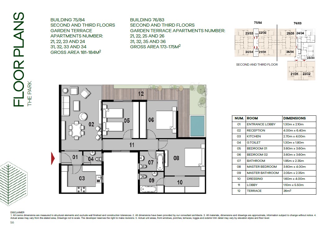 Floor plan for apartment at Il Bosco New Capital