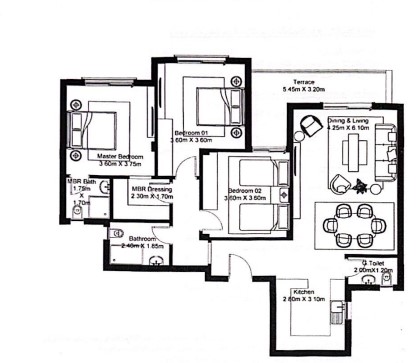 Floor plan for apartment at Hyde Park
