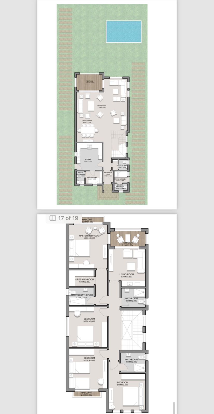 Floor plan for villa at Hyde Park
