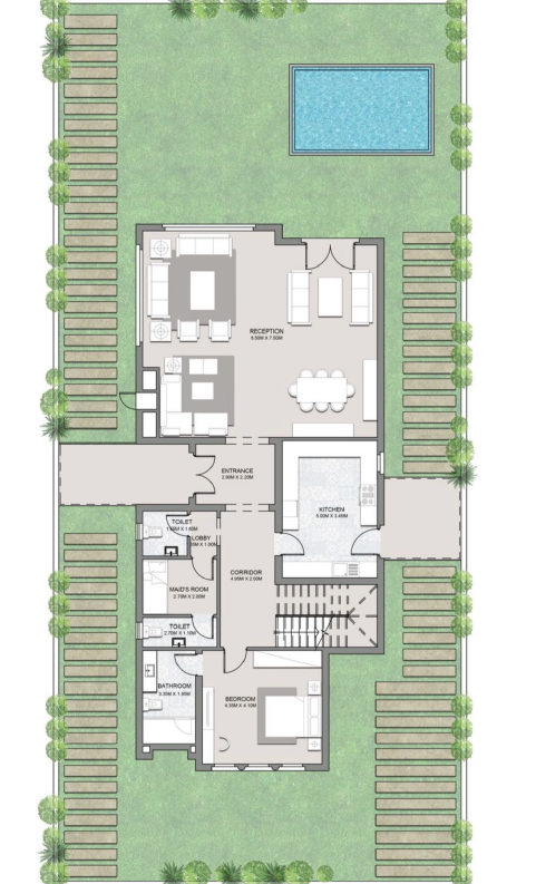 Floor plan for villa at Hyde Park
